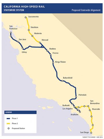 Trayecto del AVE a California. STATE OF CALIFORNIA