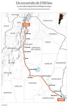 Un recorrido de 1700 km. Foto: LA NACION