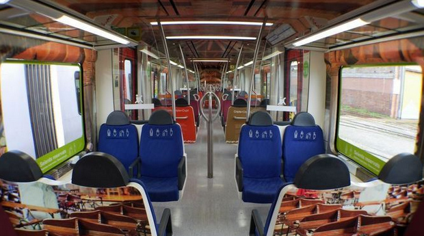 España: Ferrocarrils de la Generalitat de Catalunya decora un tren representando la Cripta Gaudí de la Colonia Güell