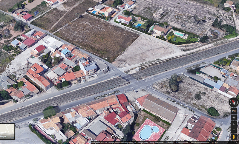 Cierre del paso a nivel de la Senda de los Garres, en Murcia