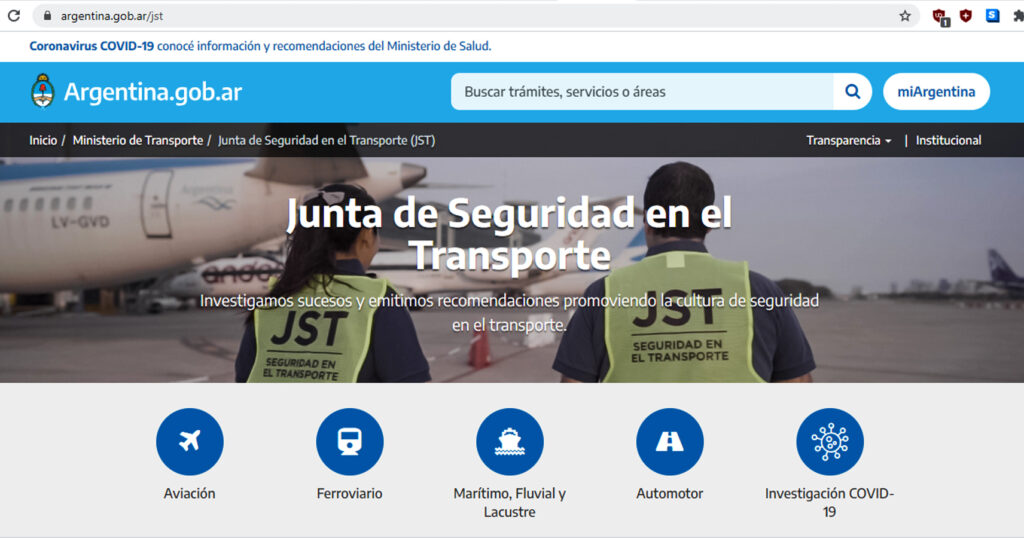 La Junta de Seguridad en el Transporte informa