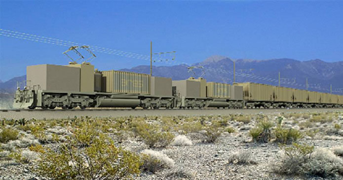 Estados Unidos: Un tren cargado de rocas como forma de almacenar electricidad