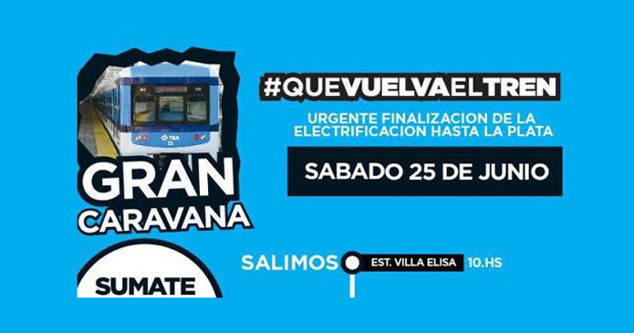 Vecinos organizan una caravana para que vuelva el tren a La Plata