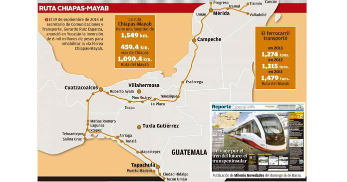 México: El tren Chiapas-Mayab, opción en vez del Transpeninsular