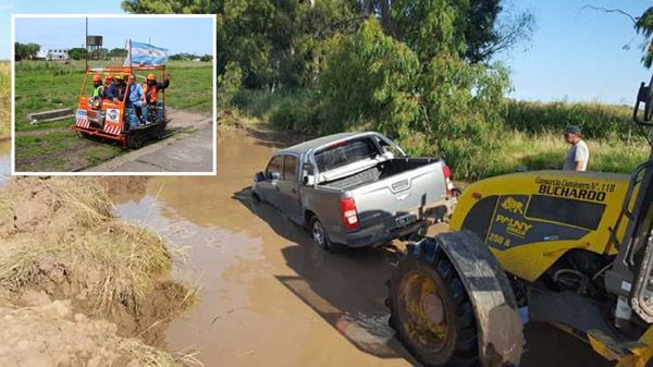 Caminos inundados: trabajadores de Buchardo piden zorrita ferroviaria para ir a Charlone