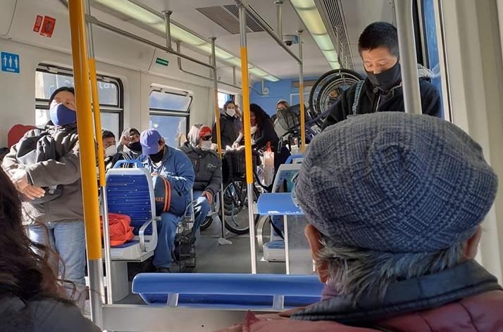 Sigue bajando la circulación de pasajeros en el transporte público, ayer fue del 20%