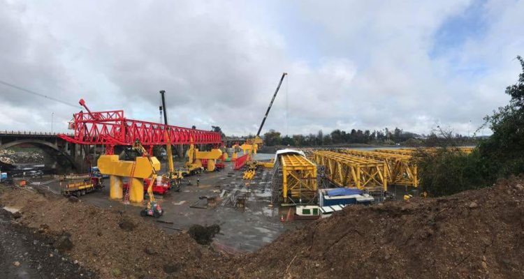 Chile: Un 71% de avance presentan las obras del puente ferroviario que colapsó en Pitrufquén